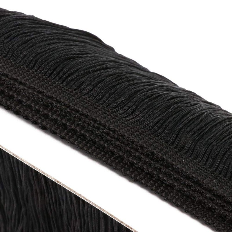 HEARTWISH Fringe Trim Lace Polyerter Fibre Tassel 6inchï¼ˆâ€³ï¼‰ Wide 10 Yards Long for Clothes Accessories and Latin Wedding Dress and DIY Lamp Shade Decoration Black White Red (Black) - Image 4